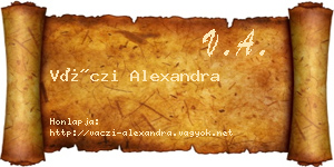 Váczi Alexandra névjegykártya